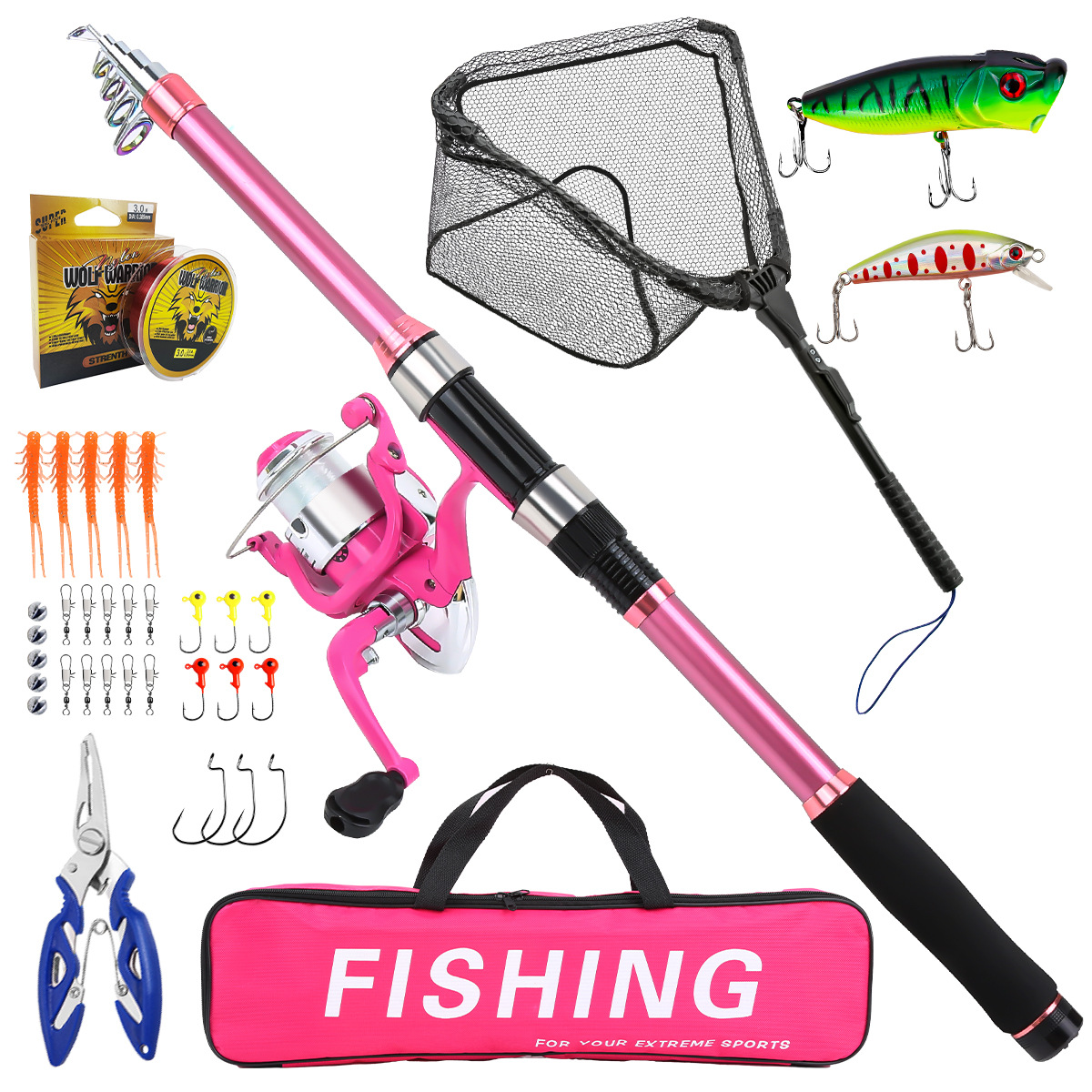 Fishing Equipment For Kids - 낚싯대 세트 풀 키트, 텔레스코픽 낚싯대와