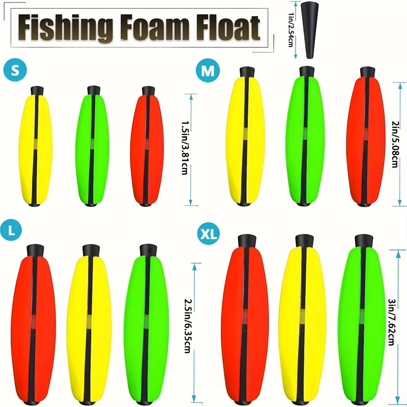 Fishing Bobber Float - 15개입 메기 크래피용 페그 플로트, 산티