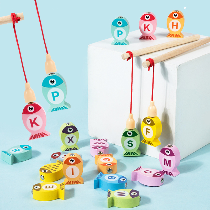 어린이 나무 낚시 게임 장난감 선물 조기 교육 알파벳  - Fishing Equipment For Kids 리뷰 및 가격